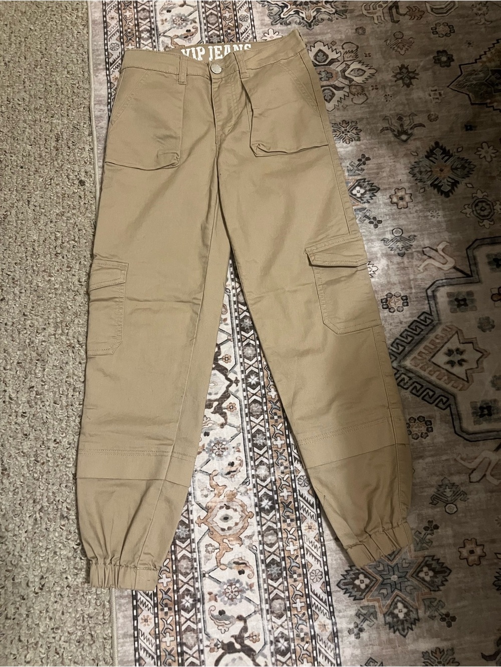 VIP Jeans Khaki Cargo Jogger Pants | Size 1/2 | Utility Style